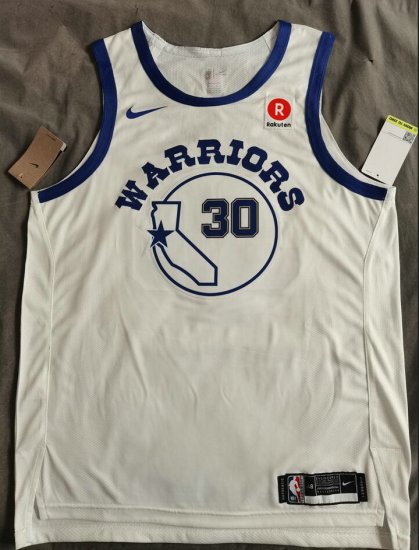 30 Curry Golden State Warriors 2018-19 jersey white player version